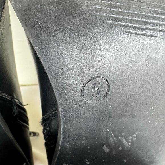 Asos Design Black Chunky Block Heeled Ankle Booties Metal Chain Trim Size 5 - Picture 8 of 10